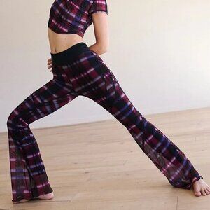 Free People FP Movement Women's See You Through Flare Legging Pant Mesh Medium